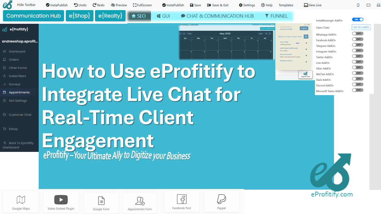 How to Use eProfitify to Integrate Live Chat for Real-Time Client Engagement